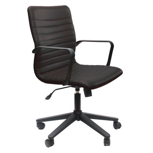 Sedia direz.girev. EUTERPE PELLE nero bracc. si,