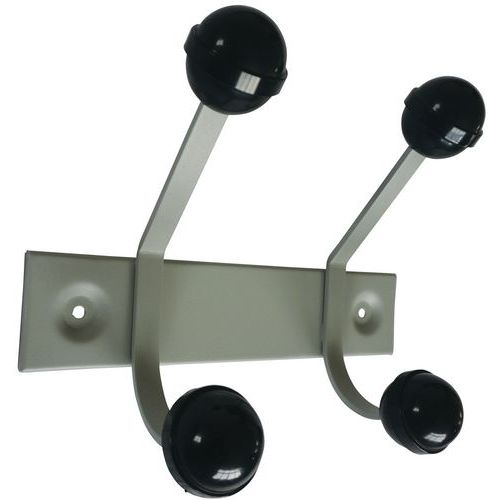 Attaccapanni da parete a sfere 2 L28 A23 P14 Grigio/Nero,