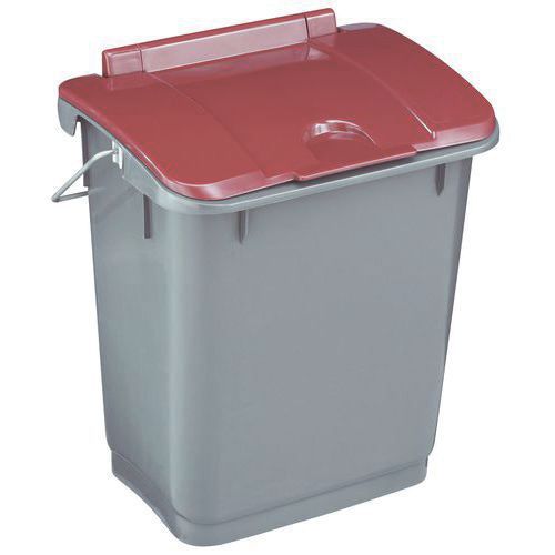 Pattumiera 35 L coperchio rosso,