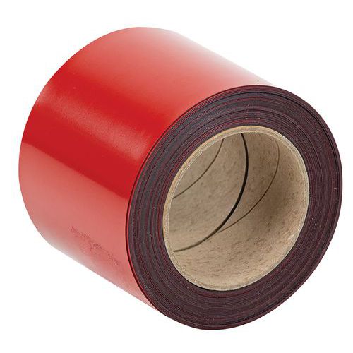Nastro magnetico riscrivibile 100mm x 10m rosso - Manutan,