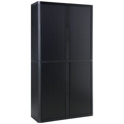 armadio con ante a serranda EasyOffice, H tot.: 204 cm, colore anta: nero,
