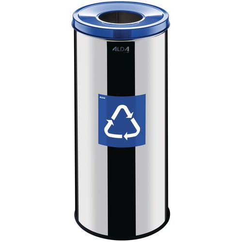Pattumiera metallica Prestige Eko per la raccolta differenziata da 45 L, blu,