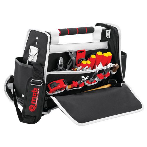 Cassetta per attrezzi elettrici in tessuto Duobag 53 pezzi,