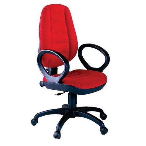 Sedia operativa Cere ignifugo rosso+braccioli cont permanen,