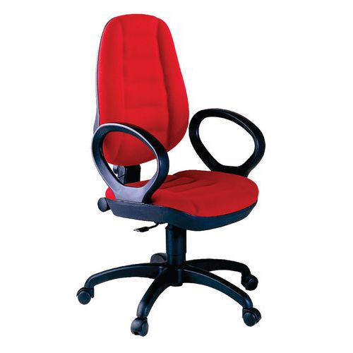 Sedia operat Cere riv. target rosso+braccioli cont permanent,