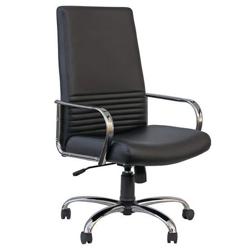 Sedia direz.Chorus alta blu eco ltr base+braccioli nylonneri,