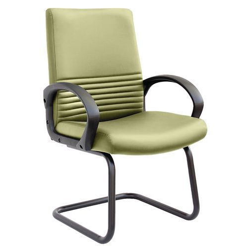 Sedia  chor eco leath. Chorus verde con braccioli,