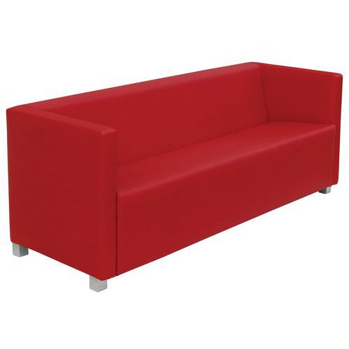 Divano Club FILI DI LUCE rosso 3 posti,