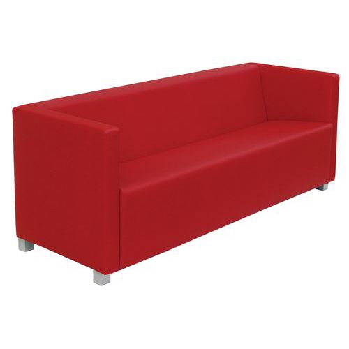 Divano Club IGNIFUGO rosso 3 posti,