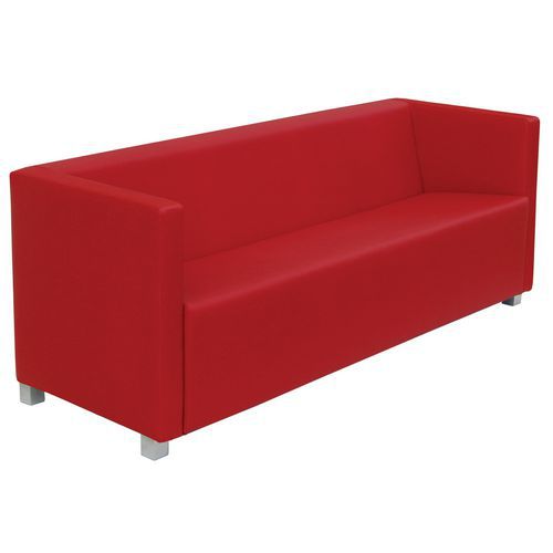 Divano Club ECO LEATHER rosso 3 posti,