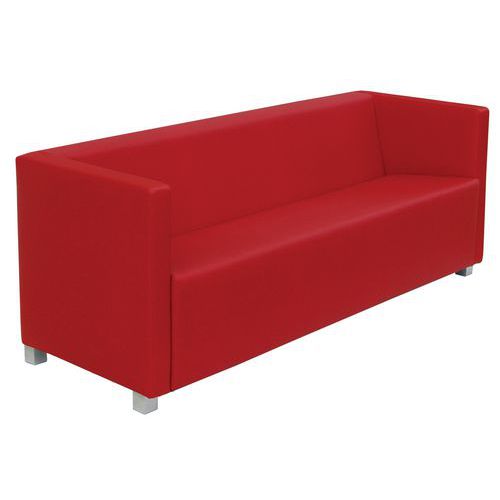 Divano Club PELLE rosso 3 posti,