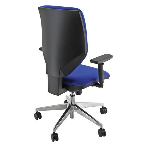 Poltrona Ufficio Girevole IRIS Con Braccioli - Made In Italy, Certificata CATAS, Colore Rosso - 2