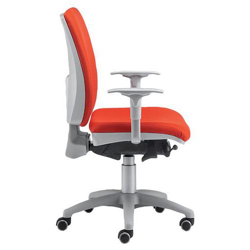 Sedia girevole Dione IGNIFUGO arancione con braccioli,