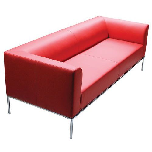 Divano Diwa 3 posti ECO LEATHER rosso,