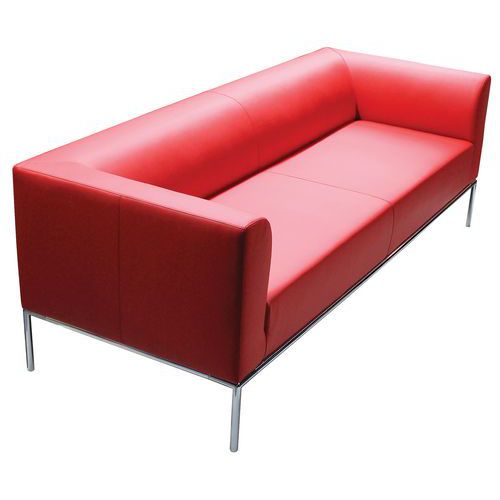 Divano Diwa 3 posti PELLE rosso,