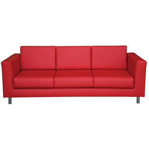 Divano ERICA ECO LEATHER rosso 3 posti,