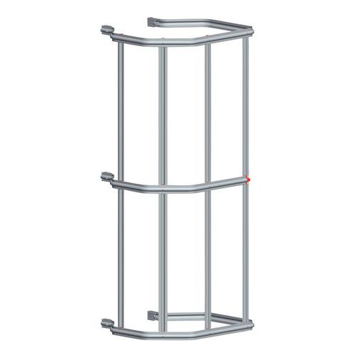 Uscita laterale per scala con gabbia di protezione,