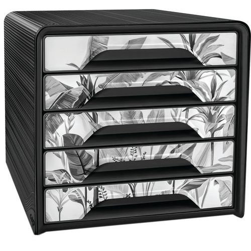 Cassettiera a 5 cassetti Smoove Tropical nero - Cep,