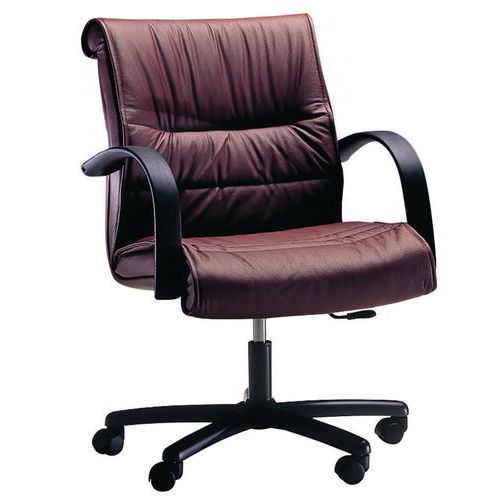 Sedia direz.GEMINI PELLE bordeaux braccioli inclusi,