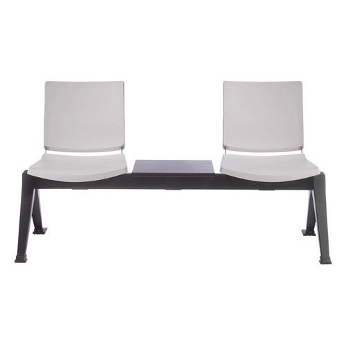 Panca 2 posti con tavolo collettività bianco no braccioli,