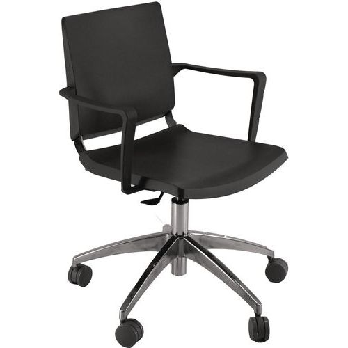 Sedia girevole collettività nero braccioli inclusi,