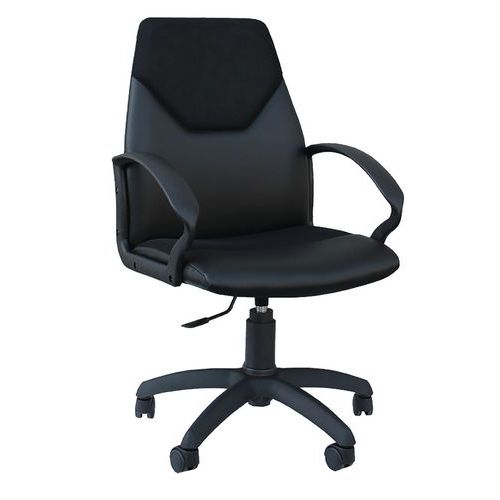 Sedia  GURU ECO LEATHER NEROsch.basso braccioliSI,