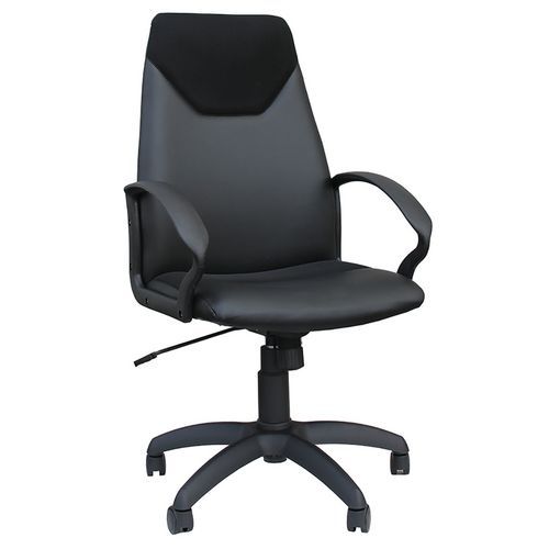 Sedia  GURU ECO LEATHER NERO sch.altoSI BRACCIOLI,