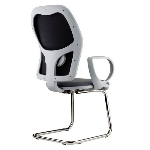 Sedia Grafix su slitta grigio chiaro eco no braccioli,