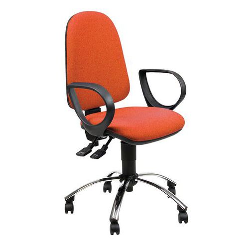 Sedia JupiterarancioneECOLTRcon braccbase acciaio,