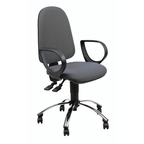 Sedia JupitergrigioTGTNOFLAMEcon braccbase acciaio,