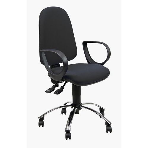 Sedia JupiterneroTGTNOFLAMEcon braccbase acciaio,