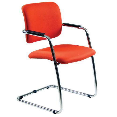 Sedia LITHIUM ECO rosso con braccioli,