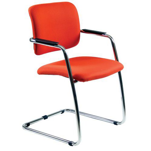 Sedia LITHIUM FILI DI LUCE rosso con braccioli,