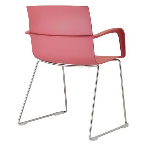 Sedia MELISSA PPL rosso su slitta,