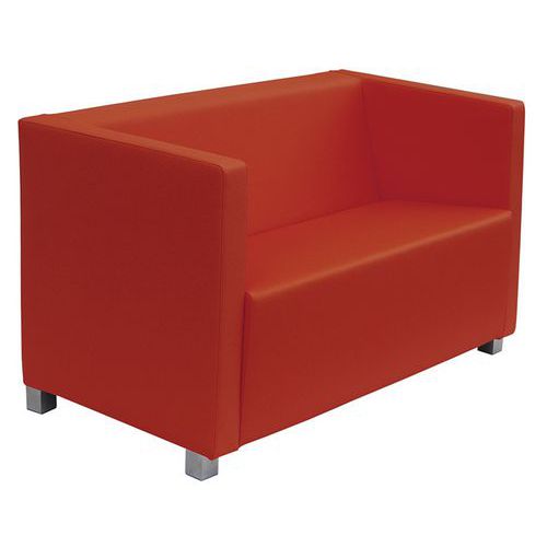 Divano Club ECO LEATHER rosso 2 posti,