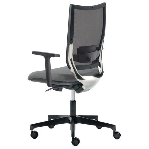 Sedia concept TGT NO FLAME grigio base nero bracc opz.,