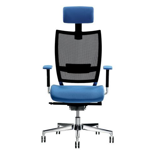 Sedia concept IGNIFUGO blu PGTST base allum bracc opz.,