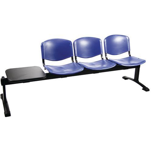 Panca collettività Dado PPL  blu 3 posti con tavolino,