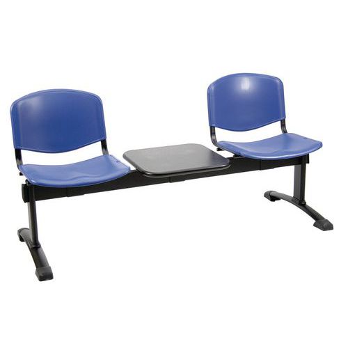 Panca collettività Dado PPL  blu 2 posti con tavolino,