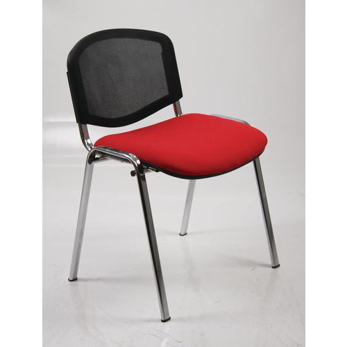 Sedia Dado ECO rosso base chromo,