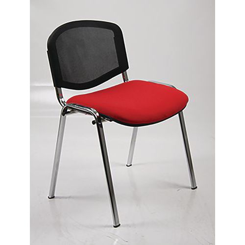 Sedia Dado FILI DI LUCE rosso base chromo,