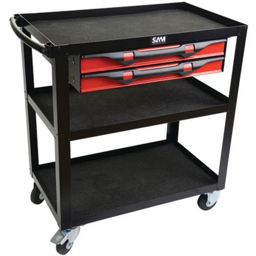 Carrello a 3 ripiani con 2 cassetti - Capacità 270 kg - SAM,