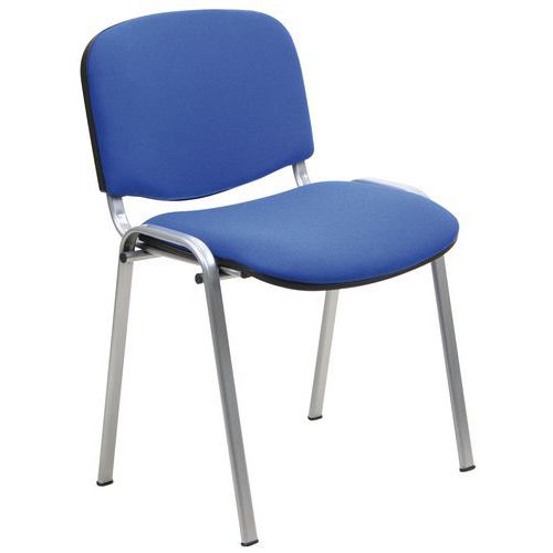 Sedia Dado ECO blu base acciaio grigio,