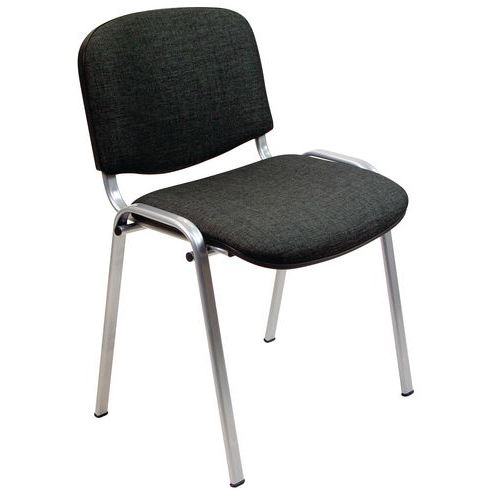 Sedia Dado ECO nero base acciaio grigio,