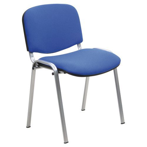 Sedia Dado FILI DI LUCE blu base acciaio grigio,