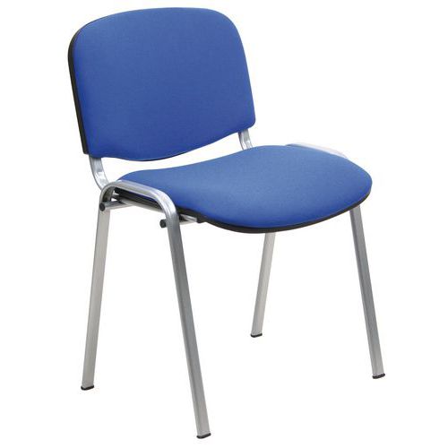 Sedia Dado IGNIFUGO blu base acciaio grigio,