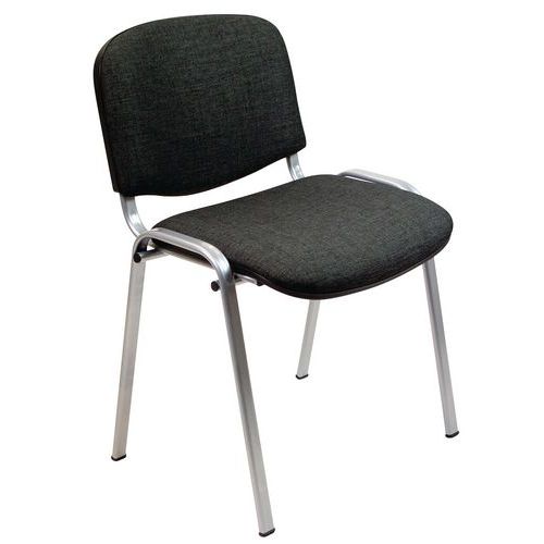 Sedia Dado TARGET NO FLAME nero base acciaio grigio,