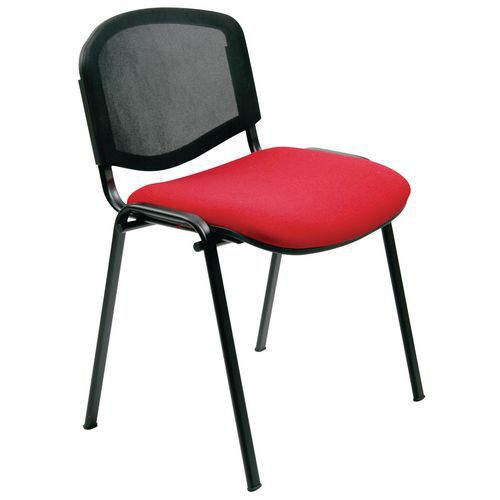 Sedia Dado TGT NO FLAME rosso base acciaio nero schiena rete,