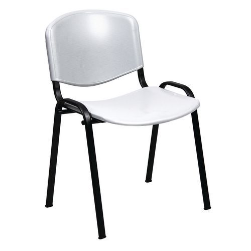 Sedia Dado PPL grigio base acciaio chromo,