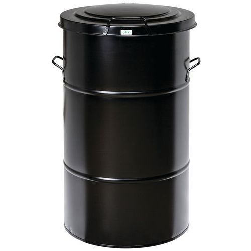 Pattumiera 115 L in lamiera d'acciaio 490x490x805 mm nera,